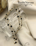 Load image into Gallery viewer, Vintage Swarovski Black and Clear Crystal Open Back Bezel Chain Necklace