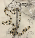 Load image into Gallery viewer, Vintage Swarovski Black and Clear Crystal Open Back Bezel Chain Necklace