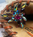 Load image into Gallery viewer, Vintage Juliana Prong Set Raspberry Purple Iridescent AB Triangle Brooch Pin