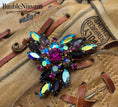 Load image into Gallery viewer, Vintage Juliana Prong Set Raspberry Purple Iridescent AB Triangle Brooch Pin