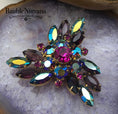 Load image into Gallery viewer, Vintage Juliana Prong Set Raspberry Purple Iridescent AB Triangle Brooch Pin