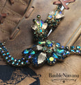 Load image into Gallery viewer, Juliana AB Iridescent Peacock Blue & Green Gold Leaves Bracelet & Earrings Set