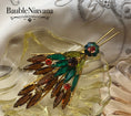 Load image into Gallery viewer, Vintage Juliana Green & Amber Navette Watermelon Margarita Leaf Fan Pin Brooch