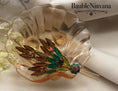 Load image into Gallery viewer, Vintage Juliana Green & Amber Navette Watermelon Margarita Leaf Fan Pin Brooch