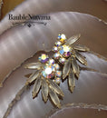 Load image into Gallery viewer, Vintage Juliana Frosted Glass Open Back Navette & AB Rhinestones Earrings