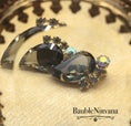 Load image into Gallery viewer, Vintage Juliana Open Back Smokey Grey Comma Shaped Stone Chunky Large Earrings