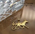Load image into Gallery viewer, Vintage 14k Yellow Gold Pendant Charm Figural Shaped Horse & Sulky with Rider