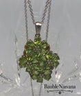 Load image into Gallery viewer, Peridot Green Flower Clusters Pendant on Chain