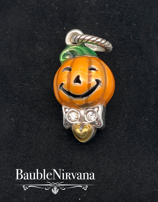 Brighton Pumpkin Jack O Lantern Halloween Enamel Charm