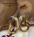 Load image into Gallery viewer, Vintage Swan Signed Swarovski Baguette Crystals Loop Pendant & Earrings Set