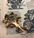 Load image into Gallery viewer, Swarovski Three Tone Gold Plate Crystal Bouquet Pin