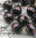 Load image into Gallery viewer, Vintage Venetian Murano Chunky Black Art Glass Wedding Cake Beads Necklace