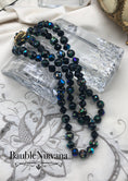 Load image into Gallery viewer, Vintage Double Strand Venetian Foil Art Glass &AB Black Beaded Necklace WOW!!