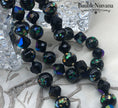 Load image into Gallery viewer, Vintage Double Strand Venetian Foil Art Glass &AB Black Beaded Necklace WOW!!