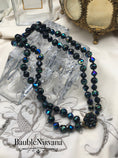 Load image into Gallery viewer, Vintage Double Strand Venetian Foil Art Glass &AB Black Beaded Necklace WOW!!