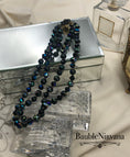 Load image into Gallery viewer, Vintage Double Strand Venetian Foil Art Glass &AB Black Beaded Necklace WOW!!