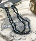 Load image into Gallery viewer, Vintage Double Strand Venetian Foil Art Glass &AB Black Beaded Necklace WOW!!