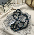 Load image into Gallery viewer, Vintage Double Strand Venetian Foil Art Glass &AB Black Beaded Necklace WOW!!