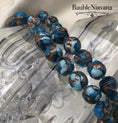 Load image into Gallery viewer, Vintage Venetian Art Glass Blue & Copper Unusual Beads Necklace Original Tag