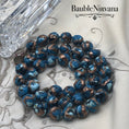 Load image into Gallery viewer, Vintage Venetian Art Glass Blue & Copper Unusual Beads Necklace Original Tag