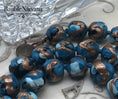 Load image into Gallery viewer, Vintage Venetian Art Glass Blue & Copper Unusual Beads Necklace Original Tag