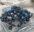 Load image into Gallery viewer, Vintage Venetian Art Glass Blue & Copper Unusual Beads Necklace Original Tag