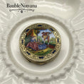 Load image into Gallery viewer, Vintage 800 Sterling & Enamel Italian Compact Gold Gilt Hand Painted Serenade