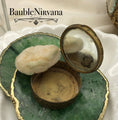 Load image into Gallery viewer, Antique France Brass Compact Powder Box w/Luminescent Enamel Portrait Jeweled