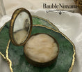 Load image into Gallery viewer, Antique France Brass Compact Powder Box w/Luminescent Enamel Portrait Jeweled