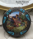 Load image into Gallery viewer, Vintage Italy 800 Silver & Enamel Lovers in the Park Scene Round Powder Compact