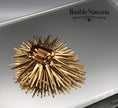 Load image into Gallery viewer, Vintage Trifari Mid Century Modern Atomic Starburst w/Amber Brown Pin Brooch