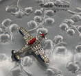 Load image into Gallery viewer, Vintage Trifari Philippe WWII Fighter Bomber Airplane Rhinestones&Enamel Pin Brooch