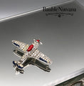 Load image into Gallery viewer, Vintage Trifari Philippe WWII Fighter Bomber Airplane Rhinestones&Enamel Pin Brooch