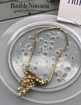 Load image into Gallery viewer, Vintage Trifari Gold Plated Yellow Citrine Rhinestones Openwork Leaves Necklace