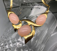 Load image into Gallery viewer, Vintage Retro Trifari Pink Oval Cabochon Modern Look Flat Serpentine Necklace