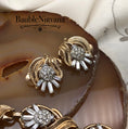 Load image into Gallery viewer, Vintage Crown Trifari Silver&Gold Plated Flowers Baguettes Bracelet&Earrings Set