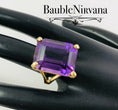 Load image into Gallery viewer, Gold & Large Amethyst Cocktail Ring