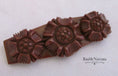 Load image into Gallery viewer, Bakelite Carved Flower Brown Bar Pin Brooch
