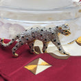 Load image into Gallery viewer, Swarovski Leopard Cat Gold Plated Pave Crystal Black Spots Green Eyes Pin Brooch
