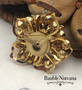 Load image into Gallery viewer, Vintage Juliana Flower Pin Brooch Pressed Glass AB Iridescent Stones Amber Citrine
