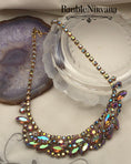 Load image into Gallery viewer, Vintage Juliana Raspberry Pink Aurora Borealis Iridescent Overlay Swag Necklace
