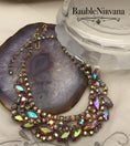 Load image into Gallery viewer, Vintage Juliana Raspberry Pink Aurora Borealis Iridescent Overlay Swag Necklace
