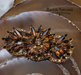 Load image into Gallery viewer, Vintage Designer D&E Juliana Fall Autumn Amber Brown Spiky Circles Pin
