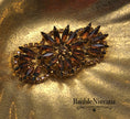 Load image into Gallery viewer, Vintage Designer D&E Juliana Fall Autumn Amber Brown Spiky Circles Pin
