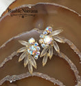 Load image into Gallery viewer, Vintage Juliana Frosted Glass Open Back Navette & AB Rhinestones Earrings
