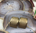 Load image into Gallery viewer, Vintage Italy 14k Yellow Gold 1/2 Rounded Braided Pattern Large Pierced Earrings
