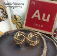 Load image into Gallery viewer, Vintage 14K Yellow Gold Open Round Tube Wreath Design Pierced Earrings
