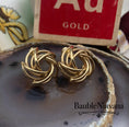 Load image into Gallery viewer, Vintage 14K Yellow Gold Open Round Tube Wreath Design Pierced Earrings
