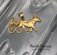 Load image into Gallery viewer, Vintage 14k Yellow Gold Pendant Charm Figural Shaped Horse & Sulky with Rider
