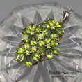 Load image into Gallery viewer, Sterling Silver & Peridot Green Flower Clusters Pendant 
